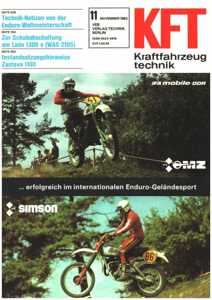 DDR KFT 11 /1982 Kraftfahrzeugtechnik