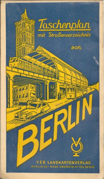 Taschenplan mit Straßenverzeichnis von Berlin 1957